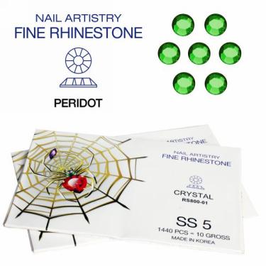 Spider Rhinestone | SS-5 | Peridot  {5/bundle}