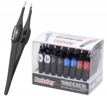 Berkeley SlantTip EZ Grip Slim Tweezers | Black  {48/box}