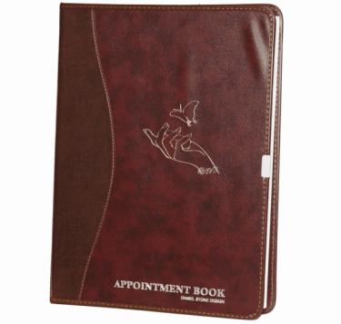 Daniel Stone 4-Column 200-Page Leather Appointment Book | Burgundy-Brown  {30/thùng}