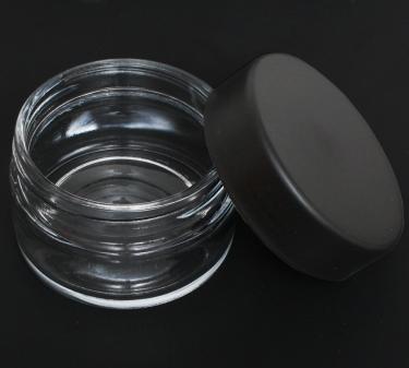 Ultra Clear Glass Jar with Smooth Black Plastic Cap | Wide Mouth | 2.66 oz (80ml)  {72/thùng}