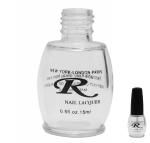 1/2oz Printed Polish Bottle | "R" Logo| 15mm neck | Clear Football Bottle  {480/thùng}