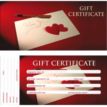 Gift Certificate | 50/book | Design 12  {40/há»™p}