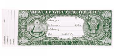 Dollar Bill Gift Certificate | 48/book   {36/há»™p}