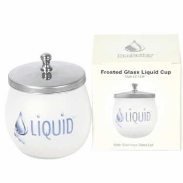 Liquid Cup 133F - Frosted Glass with Metal Lid  {144/th&ugrave;ng}