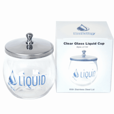 Liquid Cup 133 - Clear Glass with Lid  {144/th&ugrave;ng}