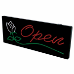 2-In-1 Led Sign || Open with underline flower  {Each}